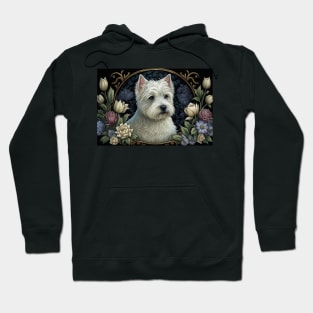 West Highland White Terrier Among Flowers - Art Nouveau Style Hoodie